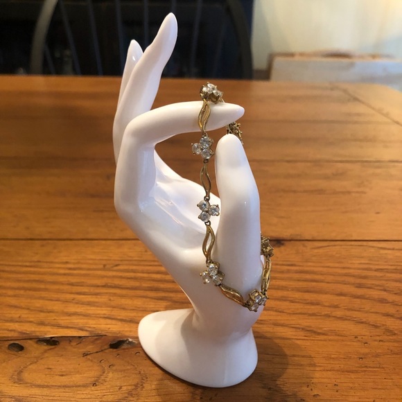 🌸VTG Sterling Silver Gold Plated (Vermeil) CZ Bracelet - Picture 5 of 6